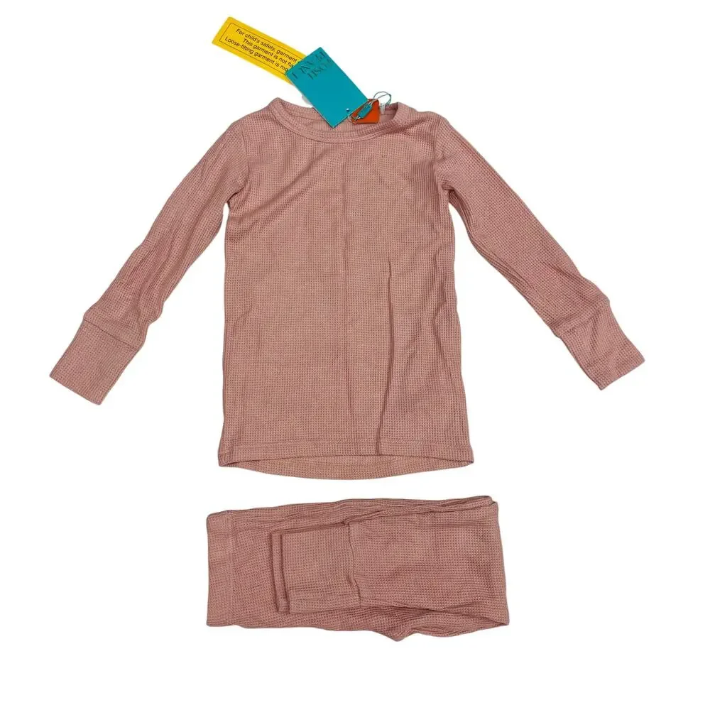 NWT PP 2T Desert Rose Waffle Long Sleeve Pajama Set
